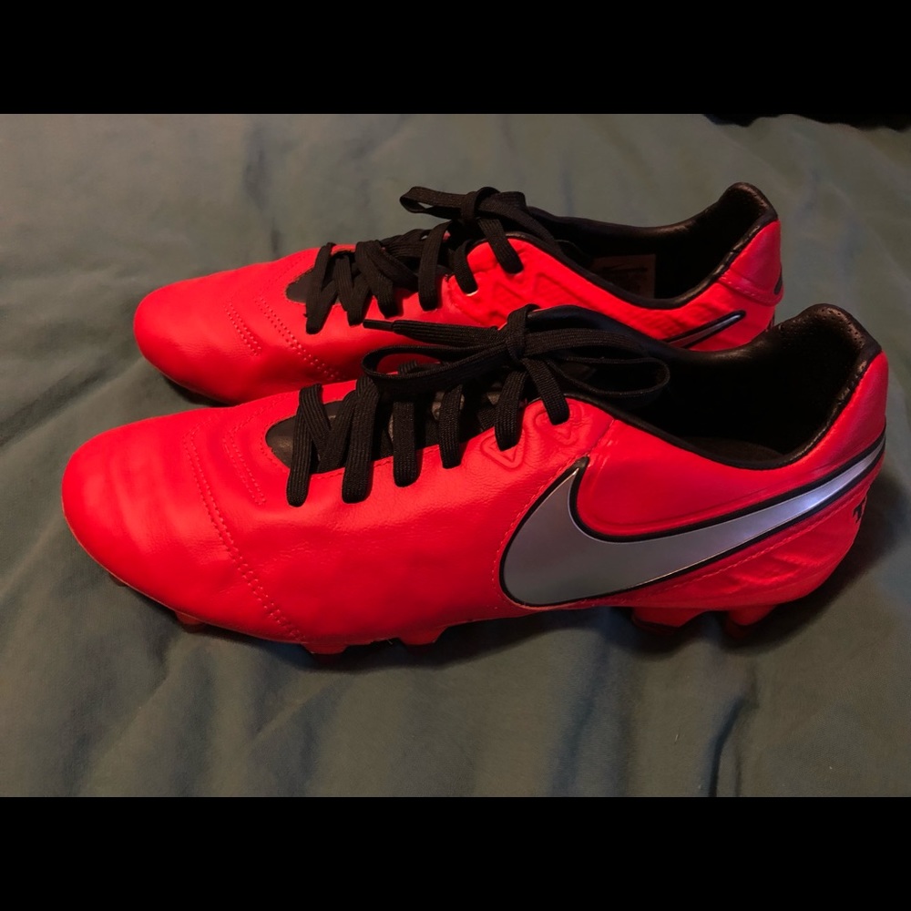 Nike Red/orange Tiempo Soccer Cleats Men's